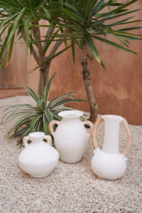 The White Rattan Vase – L – Hippie Monkey - Hippie Monkey Store - Wholesale B2B Dropshipping